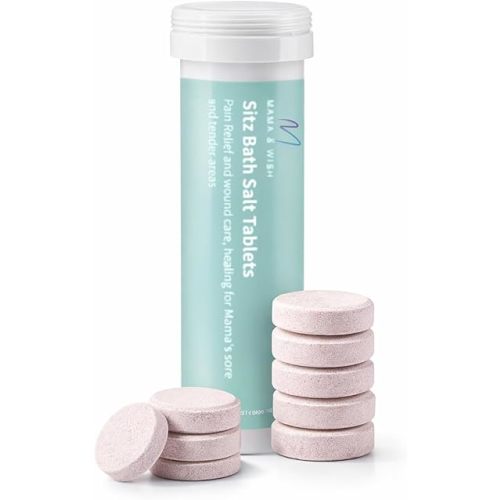 Sitz Bath Salt Tablets for Postpartum Care | Postpartum Essentials Pack of 10 Sitz Bath for Postpartum Care | Postpartum and Hemorrhoids Recovery | Natural Salts & Minerals Postpartum Bath Soak