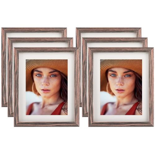 Amazon.com - 8x10 Ebony Wood Grain Picture Frames Nature Solid Wood 6 Pack for Wall Mounting and Tabletop Display