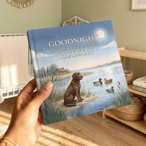 Personalized Duck Hunter Baby Book with Name | Goodnight Little Duck Hunter Custom Storybook | Outdoor Dad Gift | Hunting Keepsake