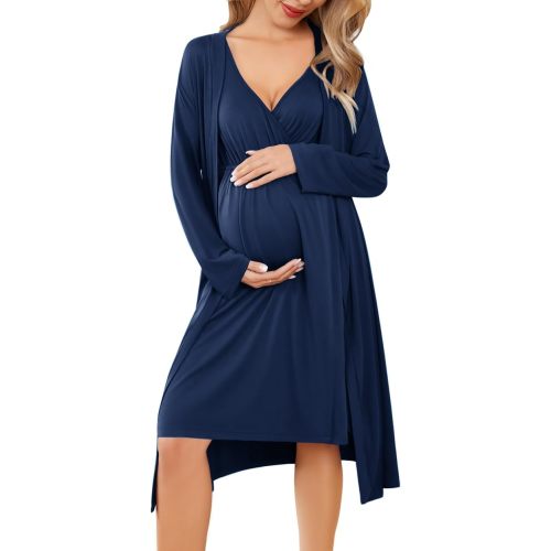 Maternity Nursing Gown and Robe Set