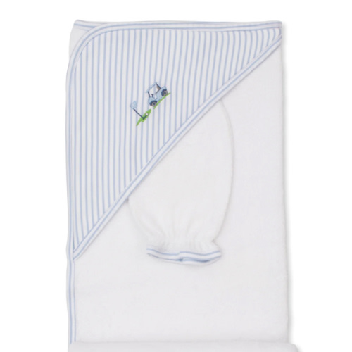 Fairway Foursome Blue Hooded Towel & Mitt Set