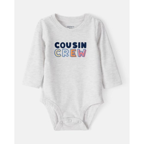 Baby Cousin Crew Long-Sleeve Graphic Bodysuit - Grey - Carter's | Carter's