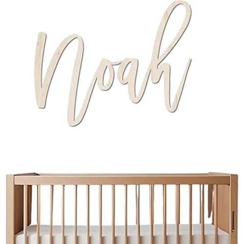 Custom Baby Name Sign for Nursery, Customized Wooden Name Sign, Name Wall Decor for Nursery, 12-52 Inch Size, Ideal for Boys and Girls - MODERN Font 52 IN Maylea