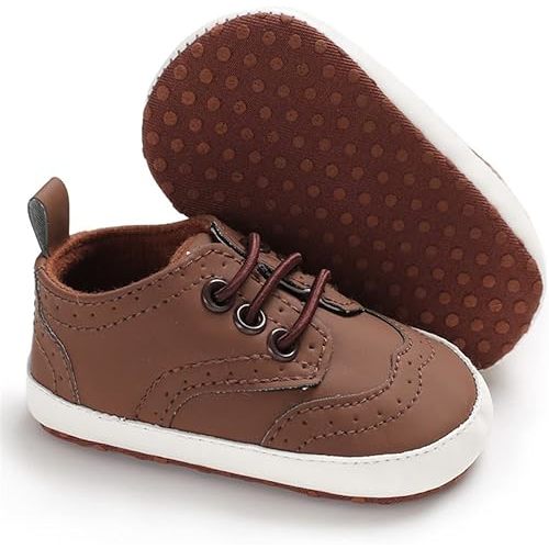 LAFEGEN Baby Boys Girls Classic PU Leather Loafers Soft Sole Oxford Dress Shoes First Walking Flat Moccasins Casual Sneaker