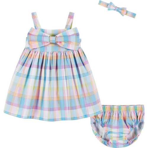 Infant Multi Plaid Babydoll Dress w/Bow Detail - Andy & Evan Dresses | Maisonette