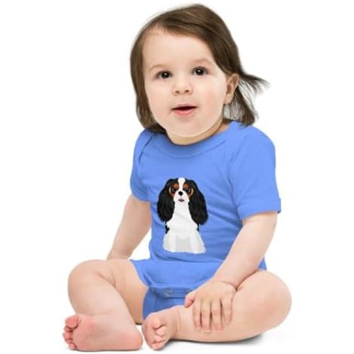 Cavalier King Charles Spaniel onesie, unisex Baby short sleeve one piece, Cavalier King Charles Spaniel baby gifts.