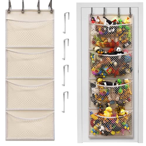 Honeyera Original Over Door Organizer for Stuffies, Breathable Hanging Storage Pockets for Baby Accessories and Plush Toys