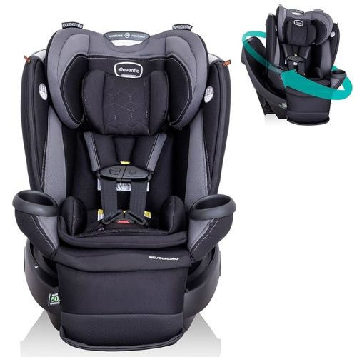 Evenflo Revolve360 Extend All-in-One Rotational Car Seat with Quick Clean Cover (Revere Gray) - Revolve Extend