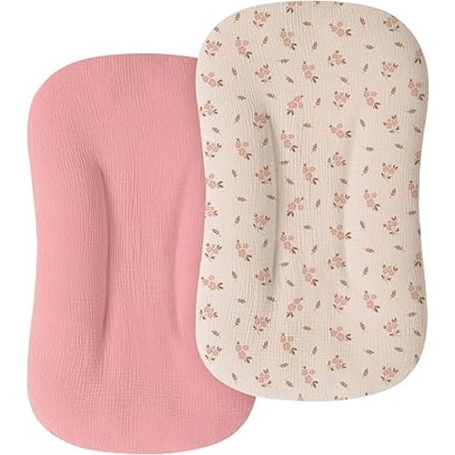 Mi Flor Muslin Baby Lounger Cover – Snug Fit for Snuggle Me Organic Infant Lounger – Ultra Soft, Breathable, CPC Certified, Non-Shrink – 30.7x20