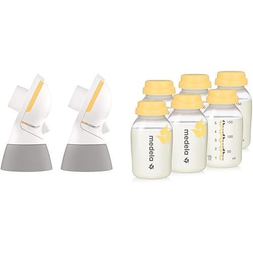 Medela PersonalFit Flex Replacement Connectors, 2 per Count & Breast Milk Collection and Storage Bottles, 6 Pack, 5 Ounce Breastmilk Container, Compatible with Medela Breast Pumps and Made Without BPA