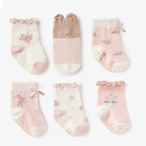 Garden Picnic Non Slip Baby Socks 6pk – Elegant Baby