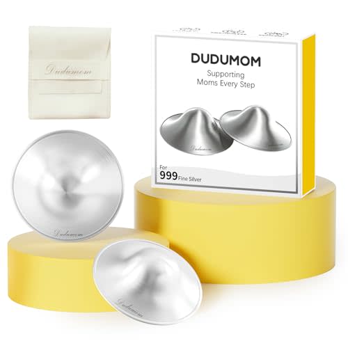 Silver Nursing Cups Nipple Shields for Breastfeeding Newborn - Original Metal Nipple Cover for Breastfeeding Essential - 999 Silver Regular