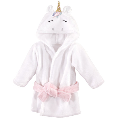 Hudson Baby Plush Animal Face Bathrobe, Multicolor Unicorn