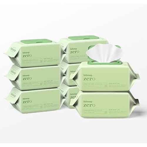 [BEBESUP] Zero Baby Wipes | Hypoallergenic, Unscented, Alcohol Free, Paraben-Free, Natural Ingredients, Flip-Top, 640 Count (Pack of 8)