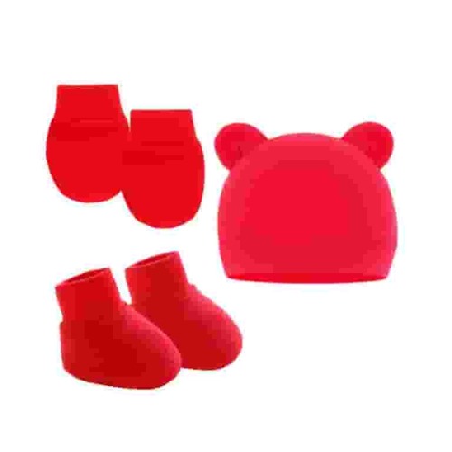HeroNeo Baby Ears Newborn Hats Mittens and Socks Set for Boys Girls Beanie Hat 0-6 Month Baby Stuff (Pack of 3)