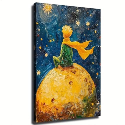 The Little Prince Poster Wall Decoration Art Canvas Print Poster Suitable for Aesthetic Room Decoration, Bedroom Decoration and Bathroom Decoration (08x12inch-UnFramed)