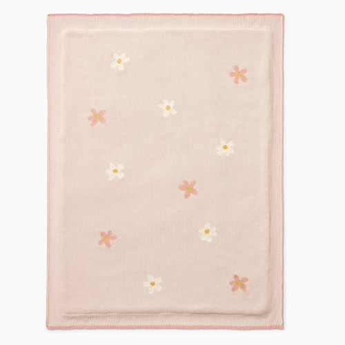 Daisy Knit Sherpa Baby Blanket