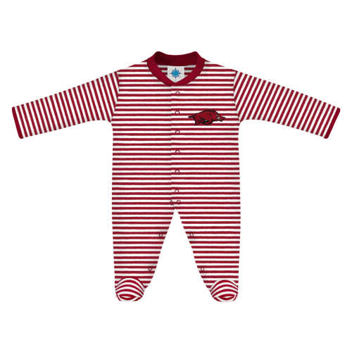 Arkansas Razorbacks Striped Footed Romper | College Baby