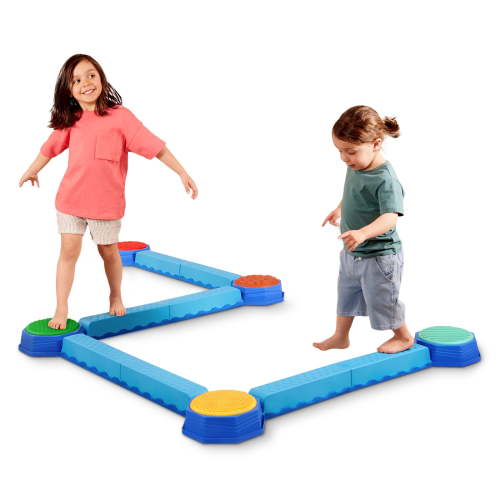 Battat Busy Beams Set with 8 Balance Beams and 5 Sensory Pods, Toddler and Preschool Toys