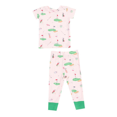 Short Sleeve Loungewear Set, Golf Things Pink