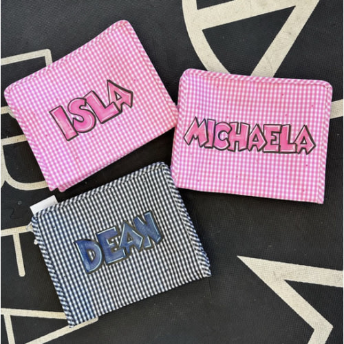 Personalized gingham pouch - small
