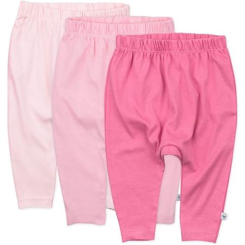 HonestBaby Multipack Harem Pants Roomy Fit Pull on Bottoms 100% Organic Cotton for Infant Baby Boys, Girls, Unisex