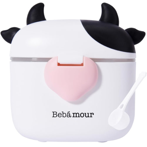 Bebamour Baby Formula Dispenser On The Go, Formula Container to Go, Formula Holder for Travel, Candy Fruit Snack Storage Container with Scoop and Leveller (Black)