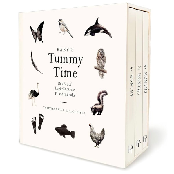 Baby's Tummy Time Book Box Set: A 3-Book Box Set of High-Contrast Art for Visual Stimulation at Tummy Time (Tabitha Paige Children's Book Series)