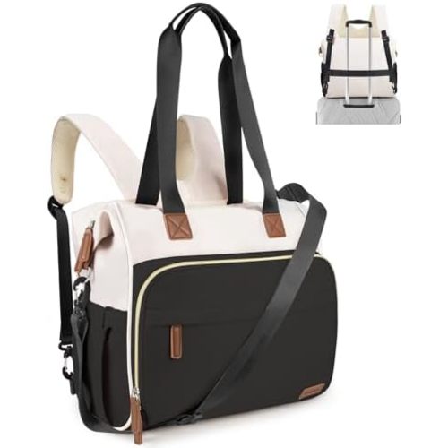 Diaper Bag Backpack, Mommy Travel Diaper Bag Tote with Shoulder Strap, Hospital Bag, Weekender Baby Bag for Mom