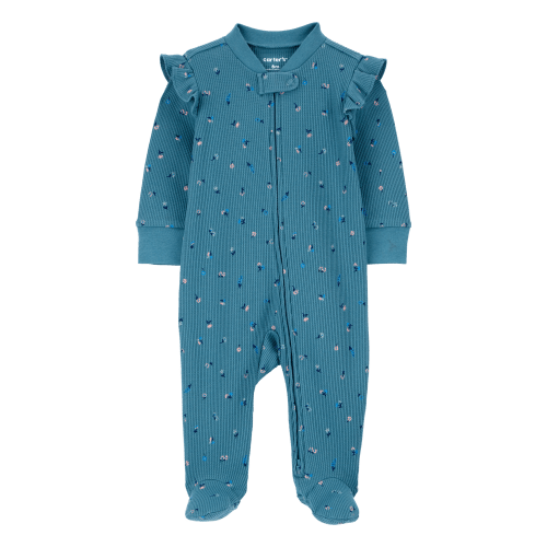 Baby Floral 2-Way Zip Thermal Textured Sleep & Play Pajamas - Carter's | Carter's
