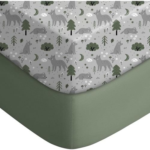 Yoofoss Baby Crib Sheets for Boys Girls, Fitted Crib Sheet 2 Pack for Standard Crib and Toddler Mattress, Super Soft Microfiber Baby Sheet 28x52x8in(Fox)