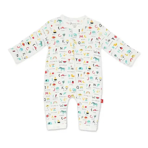 Magnetic Me Easy-Close Modal Coverall Jumpsuit ABC Love 6-9 Months