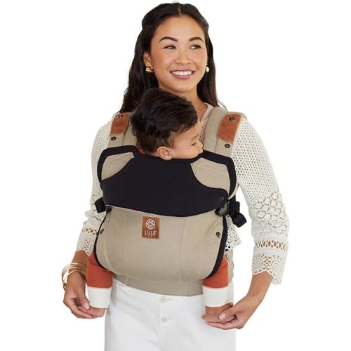 Lillebaby Elevate Ergonomic 6-in-1 Baby Carrier Infant to Toddler with Lumbar Support (7-45 Pounds), 360 Degree Baby Wearing, Inward & Outward Facing w/Tote and Pillow (Warm Sand)
