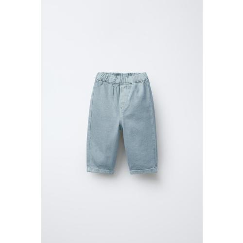 WIDE FIT TWILL PANTS - Mid-blue | ZARA United States