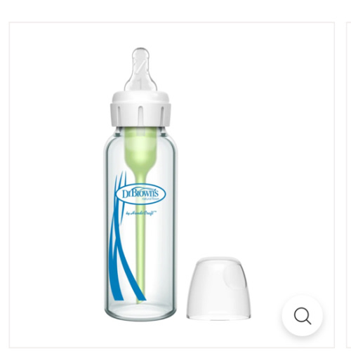 Dr. Brown’s Natural Flow® Anti-Colic Options+™ Narrow Glass Baby Bottle, with Level 1 Slow Flow Nipple