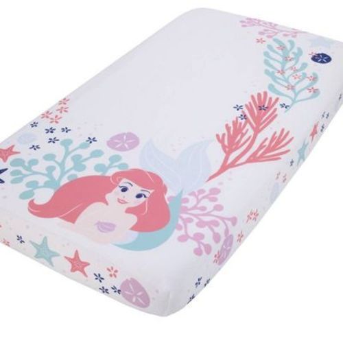 Disney The Little Mermaid Ariel Photo Op Fitted Crib Sheet - Coral/Aqua/White
