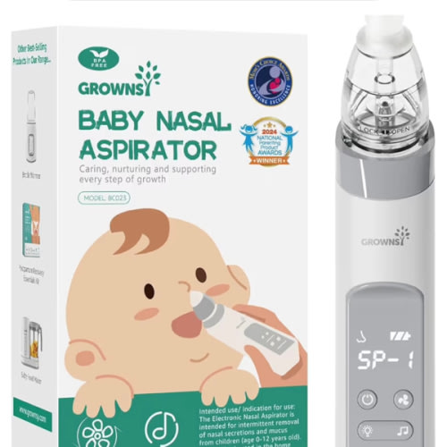 GROWNSY Nasal Aspirator for Baby, Electric Nose Aspirator for Toddler, Baby Nose Sucker, Automatic Nose Cleaner with 3 Silicone Tips, Adjustable Suction Level, Music and Light Soothing Function (Gray) : Amazon.com.au: Baby