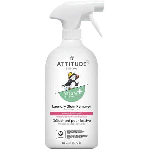 ATTITUDE Baby Laundry Stain Remover, Plant and Mineral-Based Ingredients, Vegan and Cruelty-free Household Products, Unscented, 27.1 Fl Oz