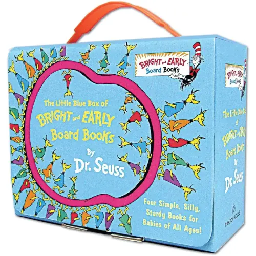 The Little Blue Boxed Set of 4 Bright and Early Board Books: Hop on Pop; Oh, the Thinks You Can Think!; Ten Apples Up On Top!; The Shape of Me and Other Stuff (Bright & Early Board Books)