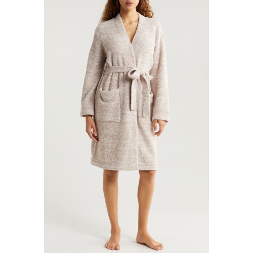 Barefoot Dreams® CozyChic® Short Robe, 1, Heather Feather/ Almond