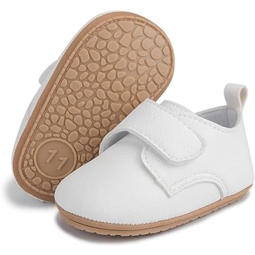 HsdsBebe Baby Boys Girls Oxford Shoes PU Leather Soft Rubber Sole Sneakers Anti-Slip Toddler Ankle Boots Infant Walking Shoes Moccasins