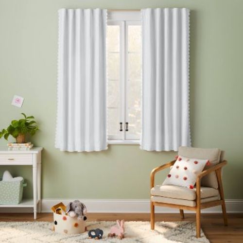 84" Scallop Blackout Kids' Panel Pink - Pillowfort™: Noise Reduction, Uv Protection, Energy Efficient, Oeko-tex Certified
