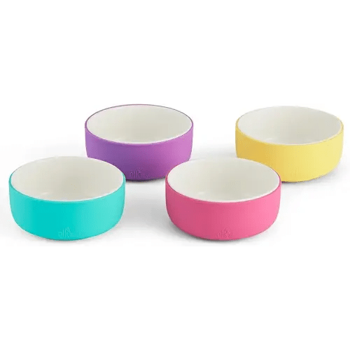 Elk and Friends Kids Porcelain Bowls with Silicone Sleeve | Kids/Toddler/Baby Feeding | Microwave & Dishwasher Safe | Non slip | Cereal/Soup/Snack Dishes & Dinnerware