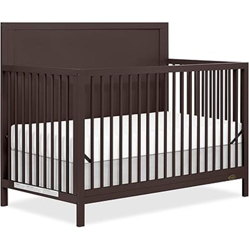 Dream On Me Dillian 5-in-1 Convertible Crib, Chocolate Chip, JPMA & Greenguard Gold Certified, Converts from Baby Crib to A Toddler Bed & Full-Size Bed
