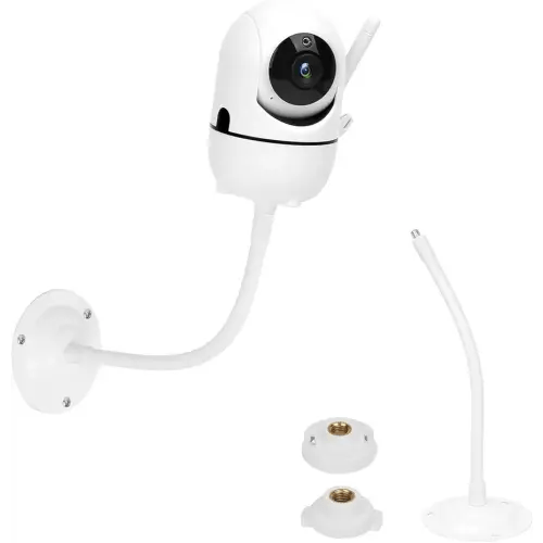 Baby Monitor Wall Mount Holder Compatible with HelloBaby HB65/HB6550/HB6339/HB6558/HB66/HB248,ANMEATE SM935E/SM650,Bonoch,ChildsFarm Baby Monitor,Adjustable Metal Mount,1 Pack,White