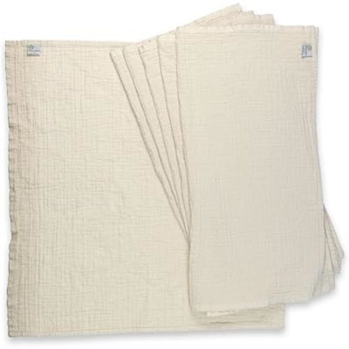 OsoCozy Organic Muslin Flat Cloth Diapers - Made of Ecologically Friendly, Soft, Absorbent, Double Layered 100% Organic Cotton. 6 Pack. OneSize Fits 12-30 Pounds.