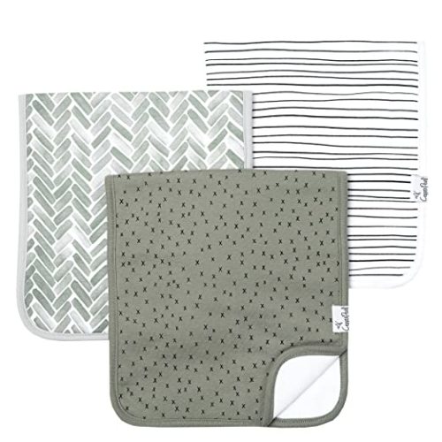 Baby Burp Cloth Large 21''x10'' Size Premium Absorbent Triple Layer 3 Pack Gift Set “Alta” by Copper Pearl