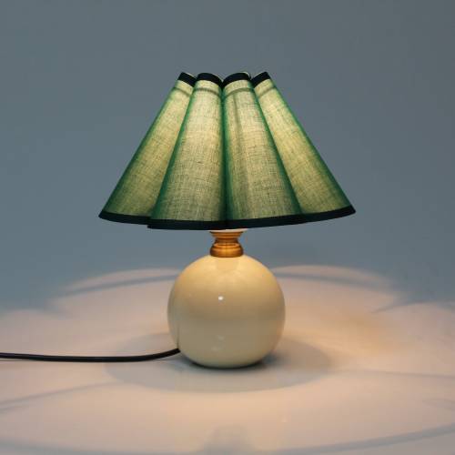 Duzy handmade dark green high quality fabric and acrylic pleated decoration creative table lamp, 110-240V/50-60Hz, Using Worldwide
