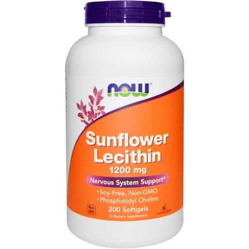 Now Foods Sunflower Lecithin 1200mg, 200 Softgels, pack of 2