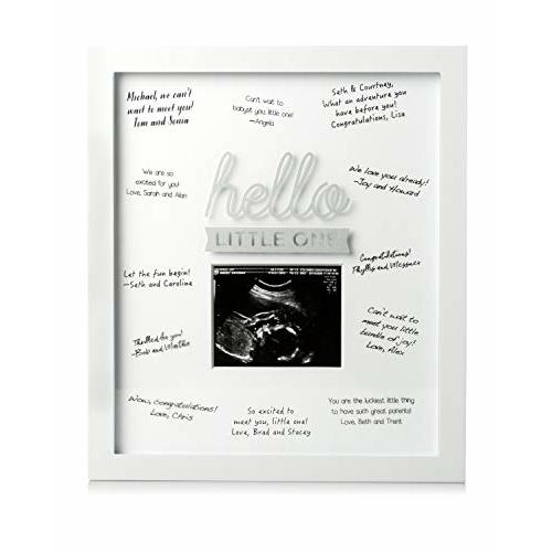 Pearhead Hello Little One Guest Signature Frame, Baby Shower Alternative Signing Book, Girl or Boy Sonogram Ultrasound Photo Display